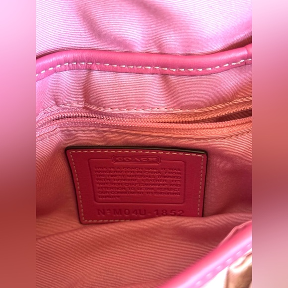 Vintage Y2K Coach Pink SoHo Canvas Buckle Flap Shoulder Purse Bag - Picture 11 of 16